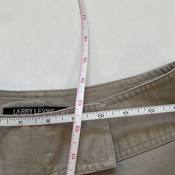 Cotton Stretch Tan/Neutral Cropped Chinos with Pink Floral Embroidery, Size 10 - Picture 9 of 10